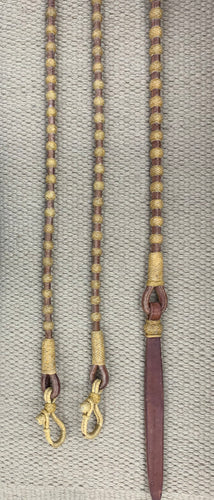 Romal Reins - RR46 - Harness Leather w/ 60 Rawhide Knots 98
