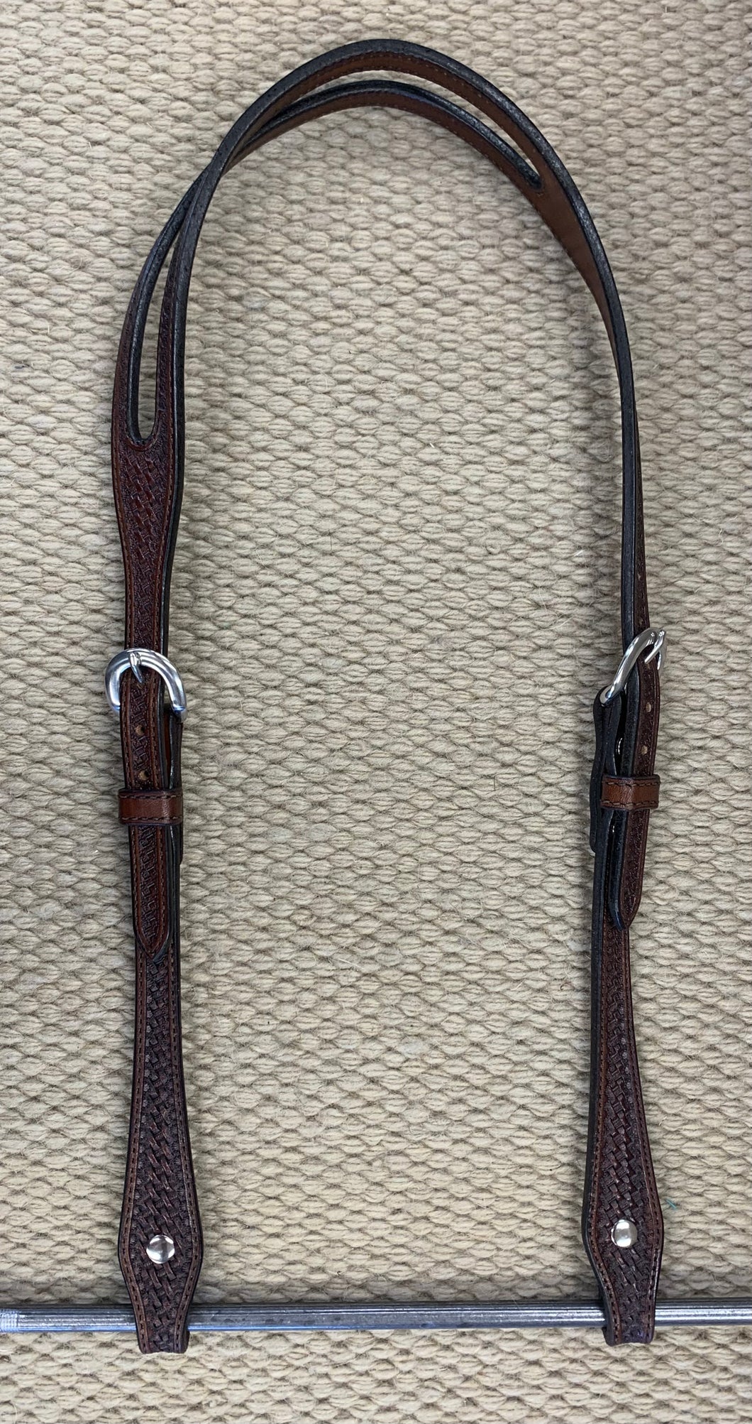 Headstall - HS154 - Basket Brown Split Ear