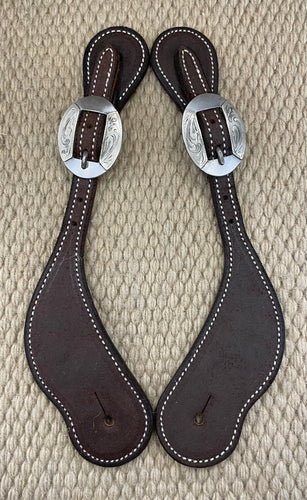 Spur Straps - SPS82 - Martin Cowboy Chocolate Rough Out w/ Canyon Buckle