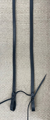Closed Reins - CR37 - 5/8” x 8’ Single Harness Lined & Stitched Black