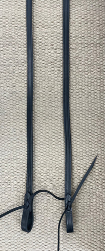 Closed Reins - CR37 - 5/8” x 8’ Single Harness Lined & Stitched Black