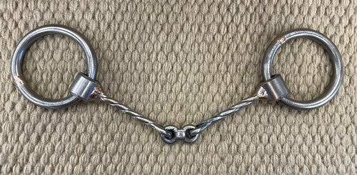 BIT - NH16 - Nolan Hansen Loose Ring Twisted Dogbone Snaffle - 2 1/2