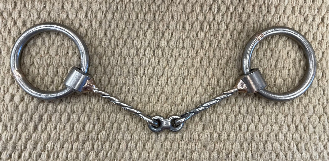 BIT - NH16 - Nolan Hansen Loose Ring Twisted Dogbone Snaffle - 2 1/2