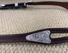 Headstall - HS153 - Basket Brown Split Ear w/ Silver Plate