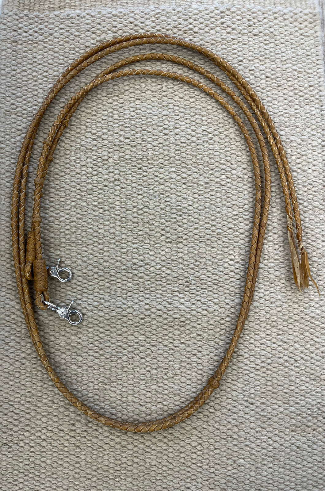 Split Reins - SR104 - Rawhide MFG. 4 Plait Rawhide Natural
