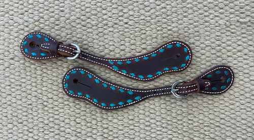 Spur Straps - SPS124 - Cowboy Tack Youth Cowboy Chocolate Harness Leather