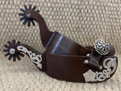 Spurs - SP05 - Tom Balding Ladies Brown w/ Floral Shank and Heelband