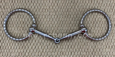 BIT - TB200B - Tom Balding Ballhinge Ring Snaffle Stainless w/ Dots