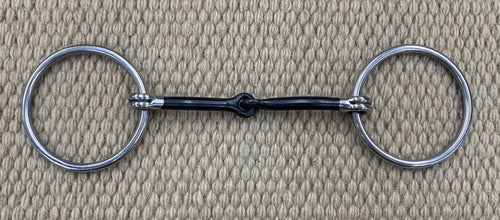 BIT - TK03 - Toklat Loose Ring Black Steel Snaffle w/ Copper Inlay