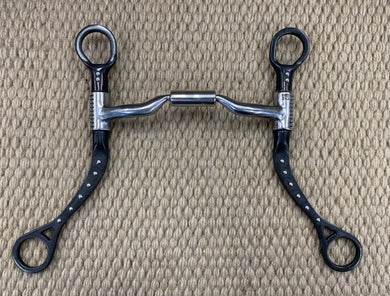 BIT - MB28 - Myler MBB Flat Shank Sweet Iron Comfort Snaffle Black w/ Dots