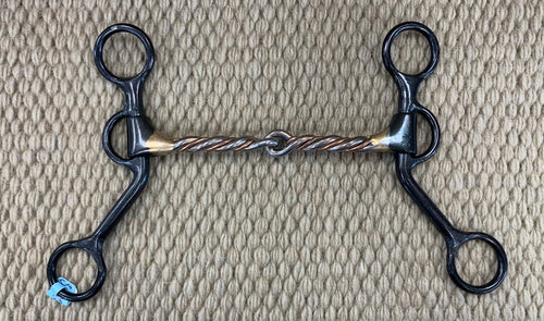 BIT - DT159 - Dutton Swept Back Twisted Copper Snaffle