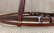 Headstall - HS43 - Basket Antiqued w/ Rawhide Loops