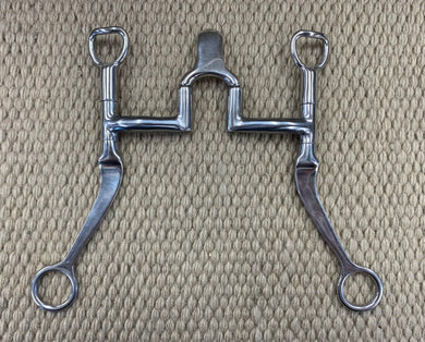 BIT - MB34 - Myler Flat Shank Sweet Iron Correctional Cathedral Port Stainless
