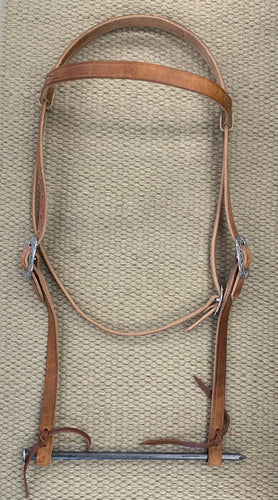 Headstall - HS51 - Light Harness Browband w/ Tie Ends