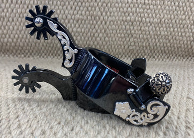 SPURS - SP51 - Tom Balding Ladies Black w/ Floral Shank and Heelband