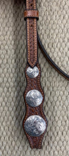 Headstall - HS43 - Basket Antiqued w/ Rawhide Loops