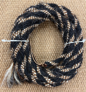 Mecate - MEC96 - 1/2” x 22’ Black & Tan w/ Cream Flecks