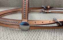 Headstall - HS37 - Light Brown w/ Dots and Conchos