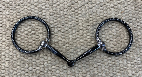 BIT - TB331 - Tom Balding Ballhinge Ring House Snaffle Black w/ Dots