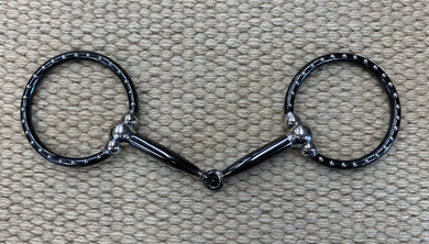 BIT - TB332 - Tom Balding Ballhinge Ring Snaffle Black w/ Dots