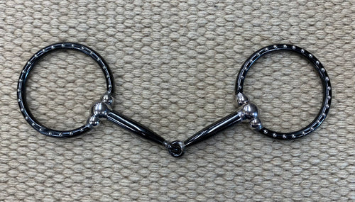 BIT - TB332 - Tom Balding Ballhinge Ring Snaffle Black w/ Dots