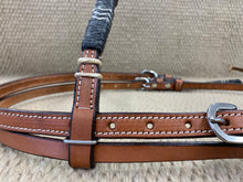 Headstall - HS49 - Light Brown and Black Rawhide w/ Natural Accent