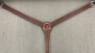 Breast Collar - BC12 - Square Geometric Antiqued w/ Silver Plated Buckles