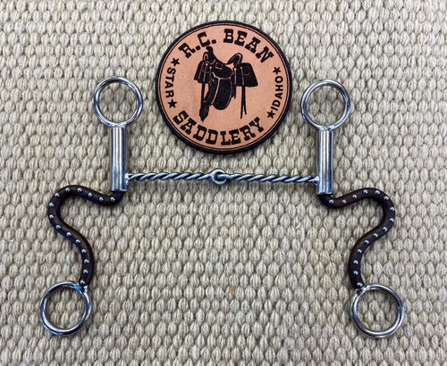 BIT - TB215 - Tom Balding Shorty Small Twisted Snaffle Brown w/ Dots