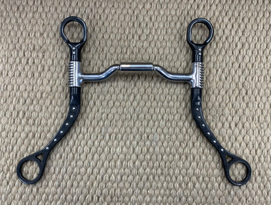 BIT - MB27 - Myler MBB Flat Shank Sweet Iron Forward Tilt Black w/ Dots