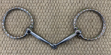 BIT - TB144 - Tom Balding Ballhinge House Snaffle Stainless w/ Brass Dots