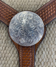 Breast Collar - BC14 - Basket Antiqued w/ Center Concho