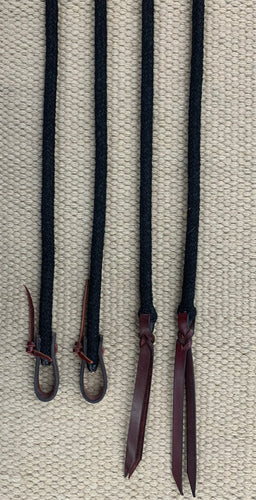 Split Reins - SR05 - Spun Dacron Black