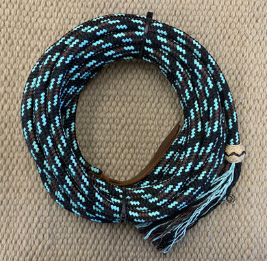 Mecate - MEC03 - 5/8”x23’ Yacht Rope Light Blue, Black & Brown